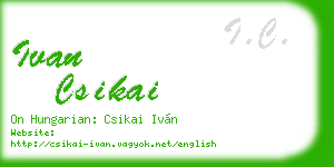 ivan csikai business card